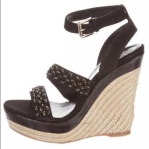 Jean-Michel Cazabat Falbala Embellished Wedge